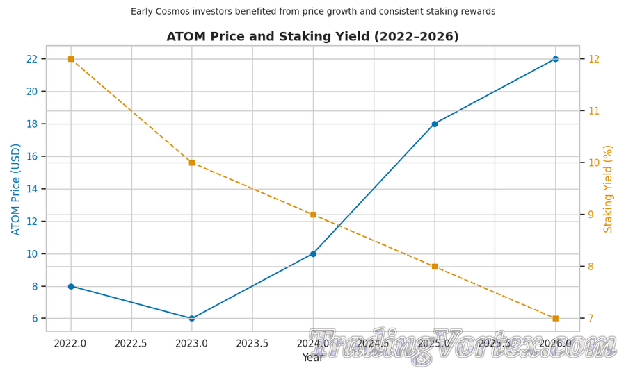 ATOM Price and Staking Yield (2022–2026)