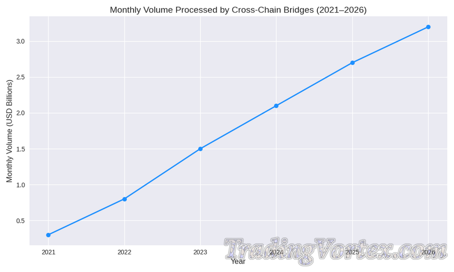 Monthly Volume Processed by Cross-Chain Bridges (2021–2026)