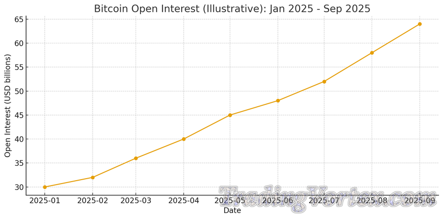 Bitcoin Open Interest over time (Jan 2025 - Sep 2025, illustrative)
