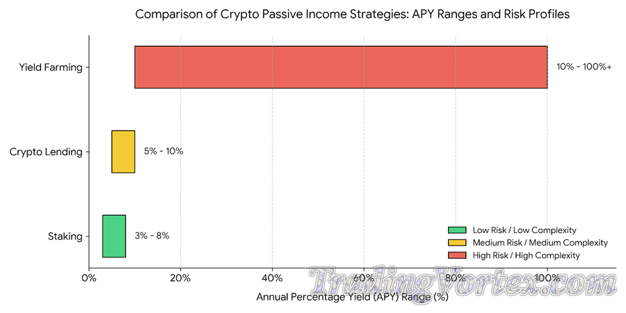 Comparison of Crypto Passive Income Strategies: APY Ranges and Risk Profiles