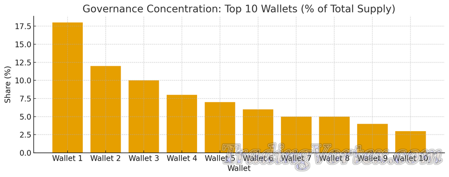 Governance Concentration: Top 10 Wallets (bar chart)