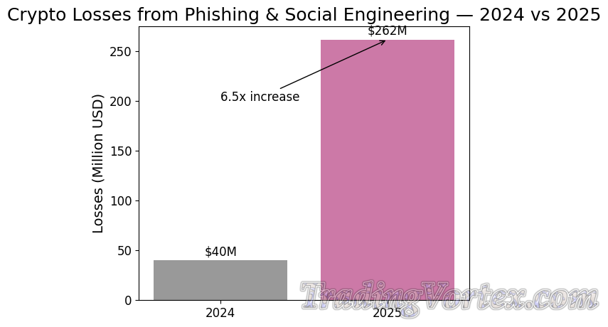 Crypto Losses from Phishing & Social Engineering — 2024 vs 2025