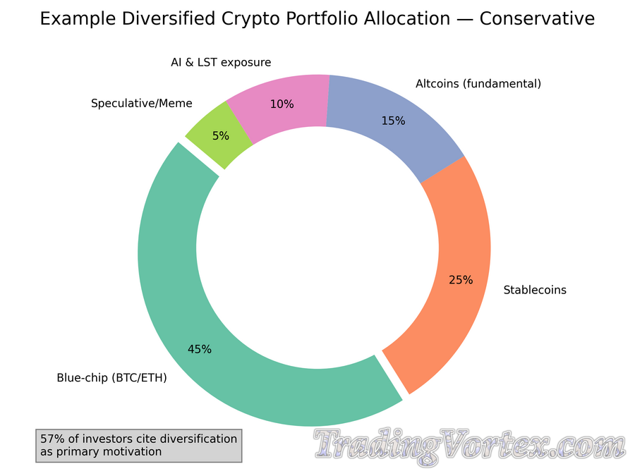 Example Diversified Crypto Portfolio Allocation — Conservative