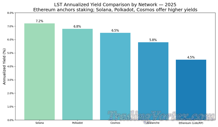 LST Annualized Yield Comparison by Network — 2025