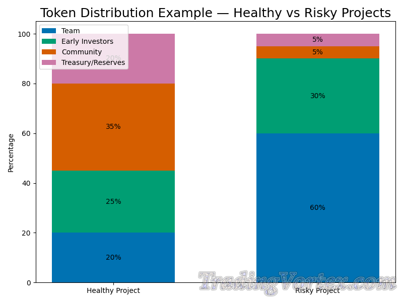 Token Distribution Example — Healthy vs Risky Projects
