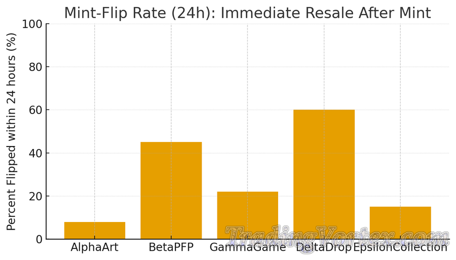 Mint-flip rate (24 hours) across sample collections