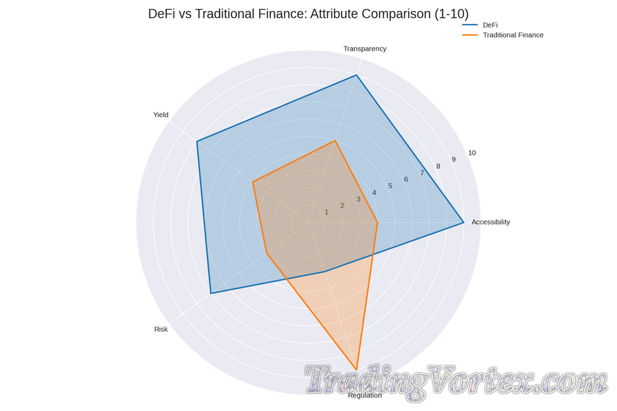 DeFi vs Traditional Finance: Attribute Comparison (1–10)